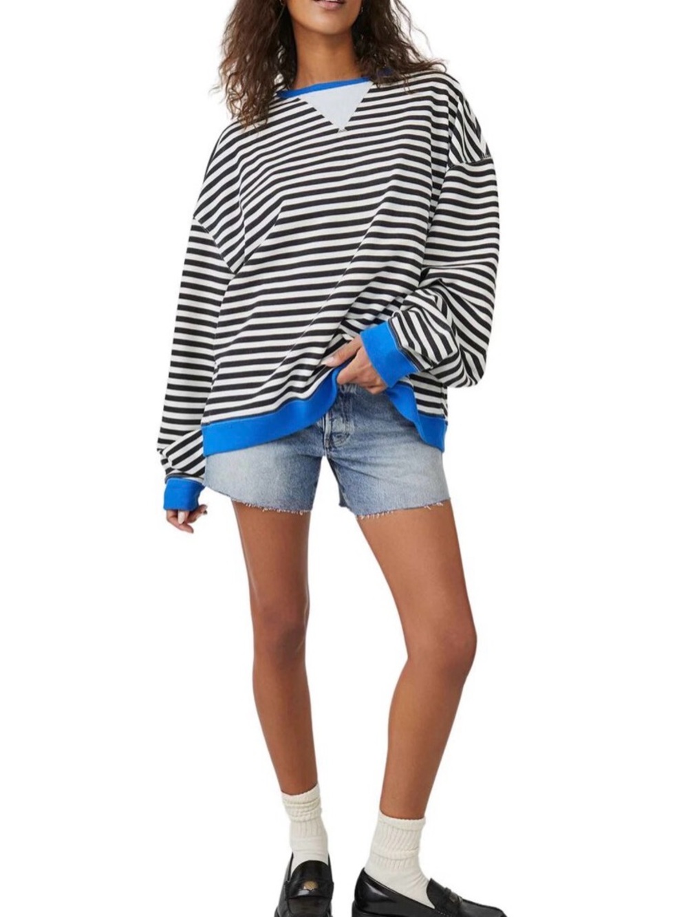 Free People - We The Free Classic Striped Oversized Crewneck - Small - Picture 2 of 6